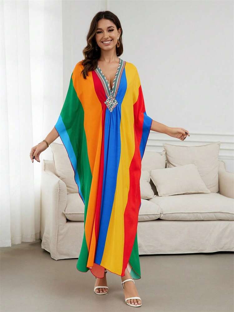 Bohemian Printed Robe Homewear Mexican Dress Women's Robe Maternity Homewear Holiday Clothing - Multicolor - View 11
