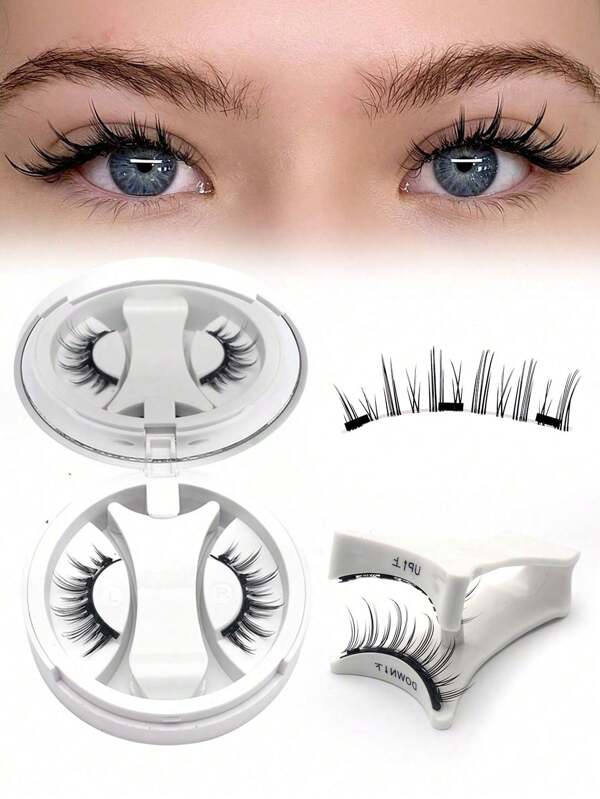 1 Pair Natural Looking Magnetic Eyelashes, 1 Pair Reusable Magnetic Eyelashes With Applicator, Magnetic Eyelashes Kit No Glue Needed, Easy To Wear And Remove