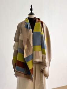 1 chiếc khăn choàng cổ ấm áp bằng vải cashmere giả jacquard họa tiết mèo tối giản, thích hợp cho phòng có máy lạnh, khăn choàng cổ đa năng thời trang cho mùa thu/đông dành cho nữ, khăn choàng mùa đông cho trang phục - Nhiều màu - Xem 14