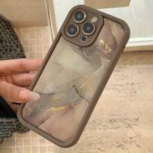1 件大理石纹保护手机壳适用于 14 Pro、13、11/12、15 Plus、14 Pro Max、13、12、16 系列防水防震防摔防刮 - 棕色 - 查看 3