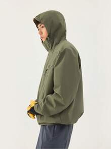 TECTOP Herren Herbst/Winter 3-in-1 thermisch gefütterter Windjacke, abnehmbares Innenfutter, warm, wasserdicht, windabweisend, geeignet für Outdoor-Wanderungen, mit Kapuze, verstellbare Manschetten, mehrere Taschen