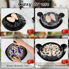 Picadora de pollo, herramienta manual para picar carne con tapa visible y base antideslizante, libre de BPA, lavable a máquina, apta para hacer ensaladas de verduras. - Negro - Ver 6