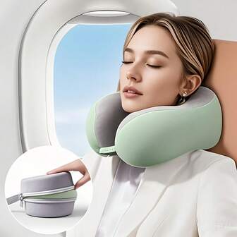 1pc Comfortable Travel Neck Pillow With Storage Bag - Neck Support Pillow For Airplane, Office And Car Use - Machine Washable, U-Shaped Neck Pillow | Soft & Cozy Material, Travel Pillow