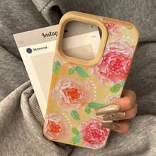 Un teléfono con un diseño de flores con pintura al óleo, que ofrece lentes altas, compatible con modelos que incluyen 16 Plus, 15 Pro, X, 11, 14, XS, 13 y 12. Es cuero sintético suave, resistente a los rayos A y con todo incluido. - Colores mixtos 1 - Ver 6