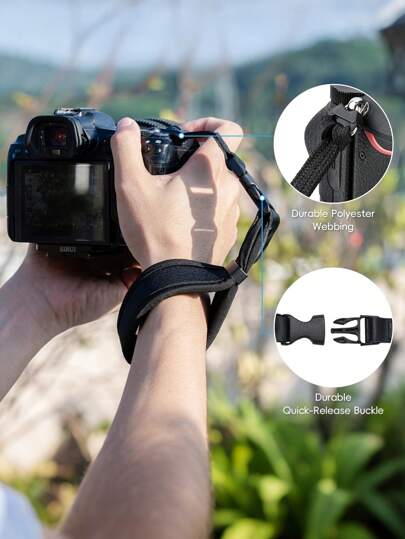 Photographer's Camera Wrist Strap, Neoprene Quick-Release Wrist Strap, Suitable For DSLR, Mirrorless And Film Cameras, A Simple And Vintage-Style Camera Holding Accessory