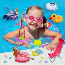 Suitable For 11.5-Inch Doll Set Of 24 Accessories: 5 Swimsuits, 4 Glasses, 10 Shoes, 2 Swim Rings, 1 Hat, 2 Random Beverage Cups (Excluding Dolls And Children's Gifts), Doll House Furniture - Multicolor - View 7