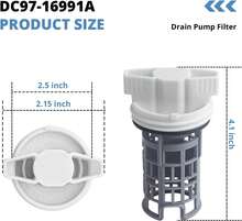 DC97-16991A Washer Drain Pump Filter Replacement For Samsung Washer Coin Trap Leak Proof WF42H5000AW WF42H5000AW\/A2 WF42H5200AW\/A2 WF45K6500AW\/A2 WF45M5500A\/WF45M5100A W45R6100A WF50K7500A