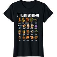 Italian Brain Rot Italian Brainrot Funny Memes T-Shirt - Black - View 5