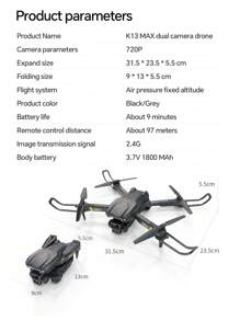 AXNEN K13MAX Foldable Dual Camera Drone With One-Key Landing, Real-Time Image Transmission, Gesture Photo/Video, Intelligent Altitude Hold, Waypoint Flight Mode, 360° Flip And Easy Operation, Perfect Gift For All Occasions