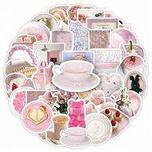 50pcs Pink Cute & Gentle Ins Style Minimalist Decorative Stickers For Bookshelf, Refrigerator, Wall, Picture Books - Multicolor - View 7