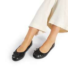 Women Flats Bowknot Foldable Ballet Flats Round Toe Light Weight Slip-On Wedding, Commute, Travel, Vacation Dress Shoes - màu đen - Xem 8