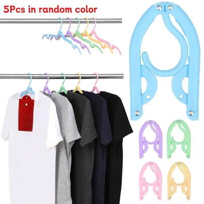 5 Pcs Travel Hangers For Seamless Packing And Organization On Every Trip, Portable Folding Hangers For Suitcase And Carry-On, RV, Cruise, Plane, Camping, Vacation Essentials, Multicolor Set, Space-Saving Wardrobe Helpers For Clothes, Jackets, Tops, Dresses, Skirts, And Garments, Lightweight Travel Accessories That Maximize Closet Space And Quick-Dry Convenience