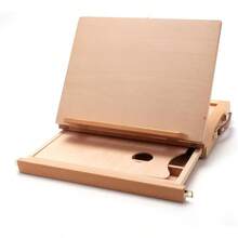 Collapsible Tabletop Easel Sketch Box Sketchbox With Palette Storage Transport Drawer Tray For Painting Natural SingleDrawer