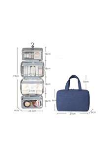 1个大容量旅行挂钩化妆包 时尚旅行挂式洗漱包 防水洗漱包 多功能旅行收纳包 可折叠化妆袋 方便携带便携式化妆品手提包 挂式化妆包 素色洗漱包 - 彩色 - 查看 16