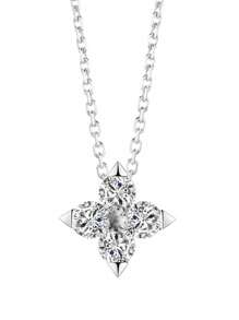 Shescity 1pc 0.03 Micron Plated Minimalist White Flower Shaped Pendant, Suitable For Women's Travel, Festivals, Parties, Gifts, Daily Occasions