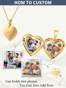 1件个性化激光雕刻不锈钢可打开相框，2025年送给女性的最佳礼物，礼物，情人节礼物，送给朋友的礼物，母亲节礼物，感恩节礼物，送给女性的珠宝礼物，送给她、奶奶、妈妈，母亲节，情人节，生日，周年纪念日，毕业典礼，送给家人、朋友和同学，珠宝和手表，季节精选，定制名字不锈钢项链，个性化铭牌，女士珠宝，波西米亚风宣言 - 樣式 - 查看 23