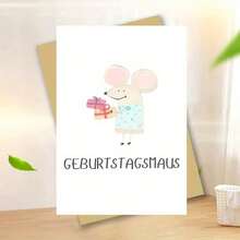 Deutscher Maus Geburtstagskarte mit Umschlägen - (11cm*16cm) - Spaßiger & verspielter Entwurf für jeden Anlass - Perfektes Geschenk für Freunde, Familie & Geliebte (Ehemann, Ehefrau, Freund, Freundin) (1 Karte + 1 Umschlag) - Mehrfarbig - Übersicht 5