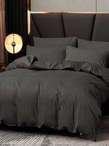 2/3pcs Duvet Cover Set, Bedding, Solid Color Bedding Set, Cozy Room Decoration, Soft And Anti-Pilling Bedding, Comfortable And Breathable Bed Set, Dustproof Duvet Cover Set, 1pc Duvet Cover With 1/2pcs Pillowcases (Without Filler), For Single, Twin, Full, King, Queen Bed Sizes, Suitable For Bedroom, Guest Room, Dormitory, All Seasons, Machine Washable,Fall Decor,Autumn Decor,Room Decor