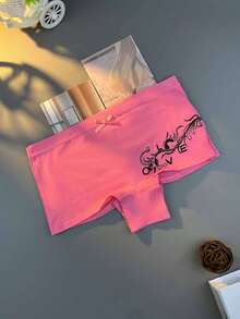[12PCS Dragon-Print Soft Panties] 12pcs Plus Size Boyshorts,Dragon Shaped Print,Women's High-Waisted Boxer Briefs | Soft,Boyshorts, Lightweight & Breathable & Comfortable Design | For Daily & Casual, 6 Vibrant Colors - 彩色 - 查看 8