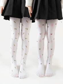 2 件儿童卡通印花舞蹈紧身裤，多功能连体裤 - 黑色 - 查看 18