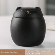 1 pieza Urna de Mascota de Cerámica, Contenedor de Cenizas de Gato, Contenedor de Vida, Urna Conmemorativa de Gato de Cerámica, Lugar de Descanso Gentil para Felinos, Frasco de Cenizas Hecho a Mano