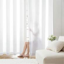 White Privacy Sheer Curtains 84 Inch, Light Filtering 2 Panels Set - White - View 12