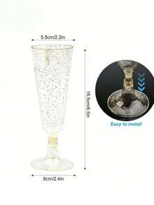 50pcs Champagne Flutes Sparkling Glasses For Picnics Weddings Parties Event Supplies And Outdoor Celebrations Elegant & Easy Clean Up