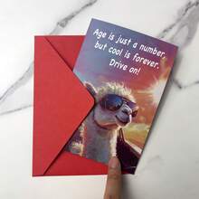 1pc/2pcs Funny Llama Themed Greeting Cards, Suitable For Birthday, Thank You, Christmas And More Occasions, Perfect Gift For Animal Lovers, Great For Family, Friends And Colleagues, Unique Birthday Or Holiday Cards