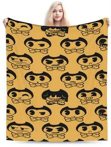 Bendy Flannel Blanket For Girls And Boys, Anime Gift Cover Blanket, Comfortable Plush Flannel Fleece Printed Blanket, Double Blanket, Lightweight Plush, Suitable For Bed Decoration 50x40inch