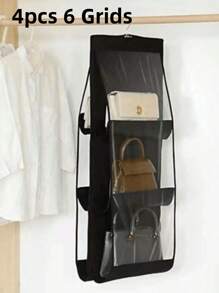1个6/8格节省空间收纳袋，多层悬挂式钱包整理架，适用于衣柜、壁橱，可折叠设计，不用时易于收纳，便携，适用于卧室、客厅、走廊、衣柜、壁橱或置物架