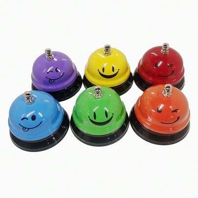 Call Bell Desk Bell For Service 3 Inch Diameter Smile Face Service Bell For Desk School Bell With Metal Anti Rust Construction Front Desk Bell For Hotel Restaurant Office School, Christmas Gift Room Decor