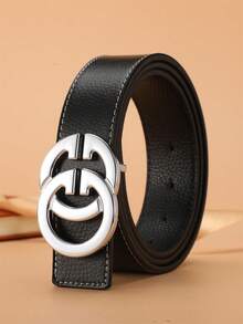 1 buc curea pentru bărbați cu cataramă netedă, design G, curea pentru pantaloni casual de înaltă calitate la modă