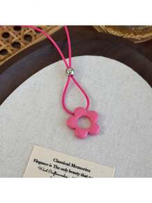 1 件时尚百搭花卉蜡绳项链，适合女士，独特设计颈链，2025 年新品 - 吊墜項鍊 - 查看 10