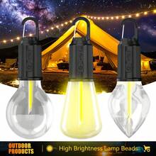 1PC New Portable Camping Lantern – Rechargeable Retro Waterproof LED Tent Light With Hook, Ultra-Light For Outdoor Emergency, Hiking, Ambience (Bulb Style) - Multicolor - View 2