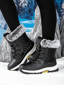 Neue winterwarme Outdoor-Schneestiefel, Damenschuhe in Große Größen, Paar Hochschaft-Wanderstiefel