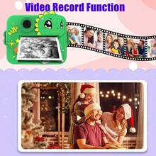 Aparat do natychmiastowych zdjęć dla dzieci, aparat cyfrowy dla dziewczynek i chłopców, prezenty świąteczne i urodzinowe z rolkami papieru i kolorowym długopisem, aparat natychmiastowy dla dzieci, idealna zabawka do zdjęć podróżnych, rozwijająca kreatywność i zabawę, aparat zabawkowy