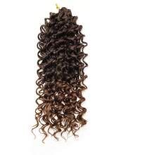 Extensiones de cabello trenzado de onda profunda de color negro natural, estilo bohemio GoGo Curl de crochet, cabello sintético suave de onda de agua para peinados protectores de mujeres