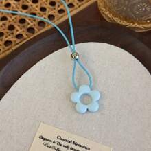 1 件时尚百搭花卉蜡绳项链，适合女士，独特设计颈链，2025 年新品 - 吊墜項鍊 - 查看 14