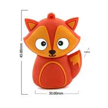 Unidad flash USB Biyetimi de 128GB con diseño de gatito negro lindo, unidad flash USB de 64GB 2.0 con diseño de cachorro de dibujos animados de 32GB, memoria USB de 64GB como regalo para niñas - Naranja Quemada - Ver 3