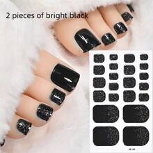 110片装闪亮脚趾全贴甲贴 5张春夏金属青瓷色自粘脚趾甲油贴条 闪亮亮片美甲奢华自粘甲贴 女士女孩日常DIY美甲 - 彩色 - 查看 17