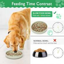 Slow Feeder Dog Bowls Silicone Maze Food Suction Bowl Feeders Pet Puzzle Lick Mat To Slow Down Eating For Medium Small Breed Size Dogs,12065438 - Màu Tím - Xem 6