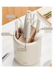 Rotierendes Messerregal für die Küche, Aufbewahrungsregal für die Haushaltsarbeitsplatte, Küchenmesserregal, multifunktionaler Essstäbchenhalter, Messerregal, integrierte Aufbewahrungsbox