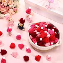 20PCS Mixed Color Mini Knitting Hats Mini Doll Hats For Christmas Ornaments DIY Crafts, Festive Fabric Decorations For Xmas Tree Hanging, Happy New Year Snowmen Doll Art And DIY Hair Accessories - Multicolor - View 4