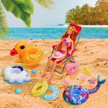 Suitable For 11.5-Inch Doll Set Of 24 Accessories: 5 Swimsuits, 4 Glasses, 10 Shoes, 2 Swim Rings, 1 Hat, 2 Random Beverage Cups (Excluding Dolls And Children's Gifts), Doll House Furniture - Multicolor - View 5
