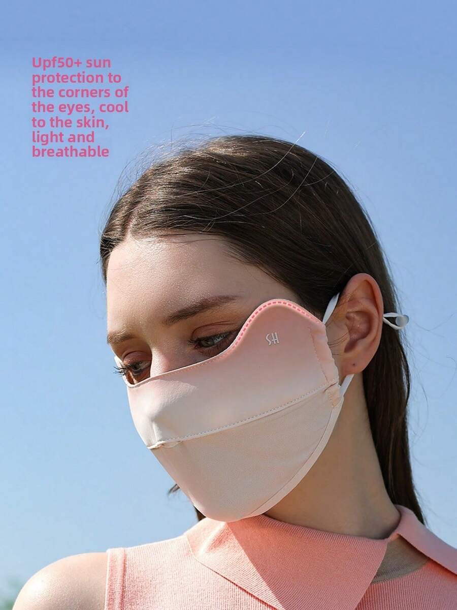 AD 1 件装夏季渐变腮红防晒面罩，透气 3D 冰丝防紫外线户外骑行面罩女士
