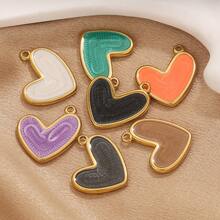 5 件 304 不锈钢时尚心形蝴蝶圆形吊坠 DIY 项链耳环手链珠宝配饰制作礼物 - 吊墜 - 查看 7