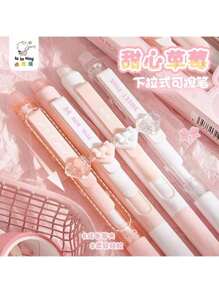 3pcs Hello Kitty & Kuromi Gel Pens With Erasers, 0.5mm Fine Tip, Smooth Writing, Suitable For Home, School And Office - Plastic, Ruled, 14+ Years Old - Ideal For Journaling, Featherless - Mother's Day Gift, Black And Blue Back To School Supplies, Cute School Supplies