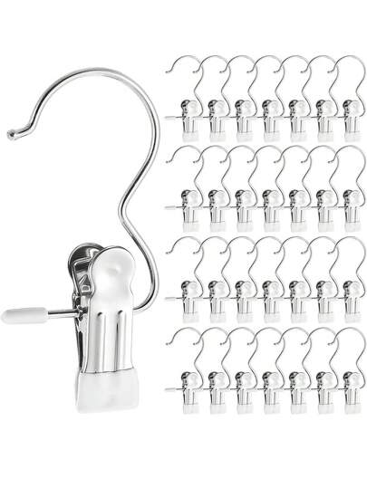 1/10/20 piezas Pinzas de ropa de acero inoxidable, Clips de almacenamiento sin costuras, Adecuado para el hogar, la lavandería, las toallas y las bolsas - Clips de metal duraderos, Aplicable para la organización del hogar, perchas, pinzas de ropa modernas, Material resistente a la oxidación, Pinzas de ropa (Blanco)