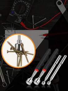 1pc Ergonomic Magnetic Pickup Tool - Retractable Stainless Steel Rod, Portable Durable Design, Telescopic Magnetic Retriever Tool For Hard-To-Reach Areas - Nails, Screws, Small Metal Pieces - DIY, Construction, Workshop Retrieval Tool, Magnetic Tool - Multicolor - View 9