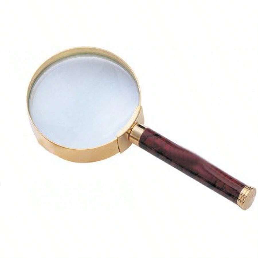 Generic Marble Series Magnifying Glass - Elegant Marble Design Handle With Gold Trim, 2.5X Zoom, 4.5-Inch Length (Burgundy), GF-951M